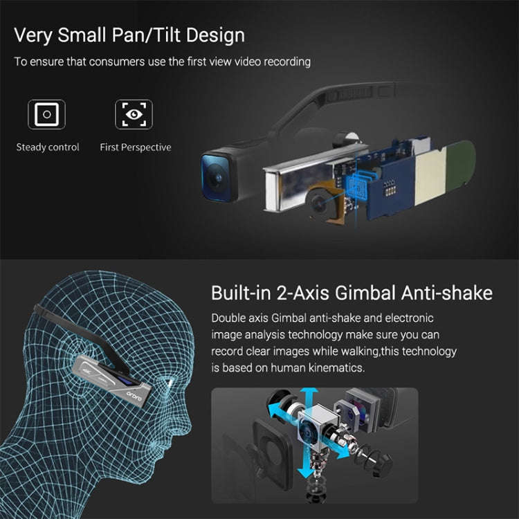 ORDRO EP7 4K Head-Mounted  Auto Focus Live Video Smart Sports Camera, Without Remote Control, Wit...