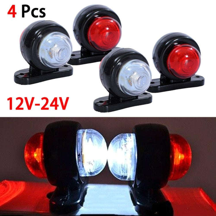 2 Pairs X9 12-24V Mini Double-Sided Red And White Truck Side Lights Modified Special Side Lights,...