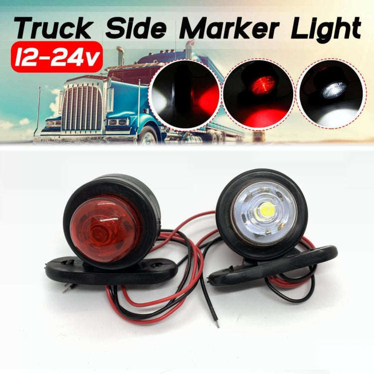 2 Pairs X9 12-24V Mini Double-Sided Red And White Truck Side Lights Modified Special Side Lights,...