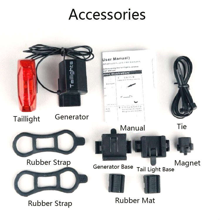 Magnetic Induction Taillight Bicycle Self-Generation Induction Taillight Waterproof Night Riding ...