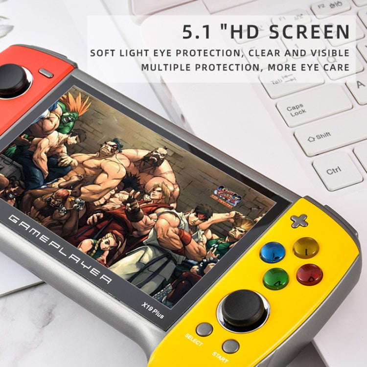 X19 Plus 5.1 inch Screen Handheld Game Console 8G Memory Support TF Card Expansion & AV Output, X...