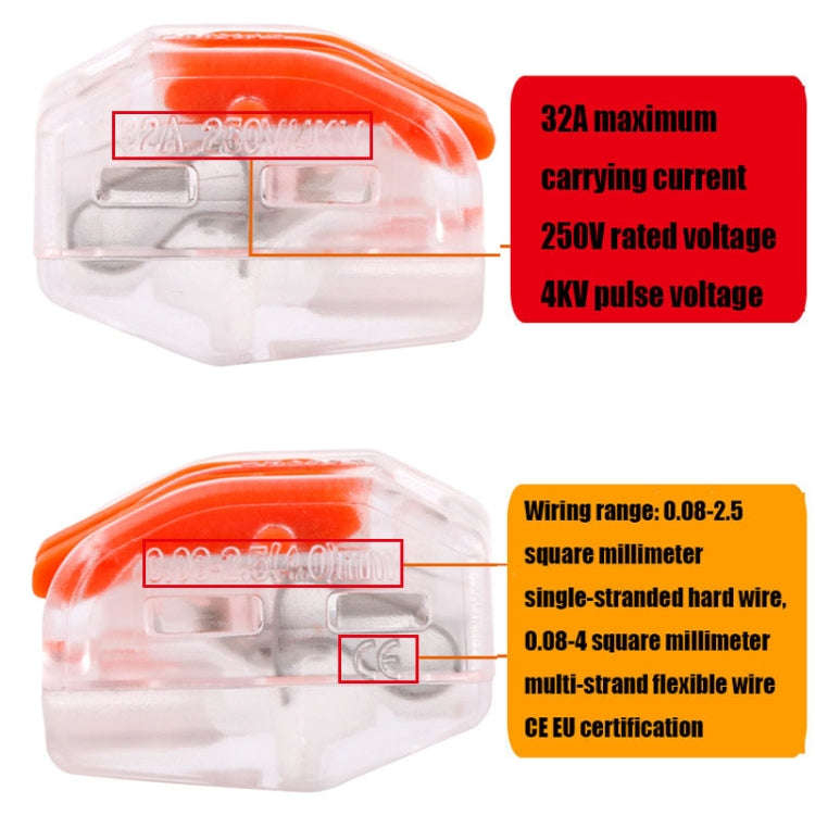 10 PCS VSE-415W Wire Connector Transparent Terminal, VSE-415W