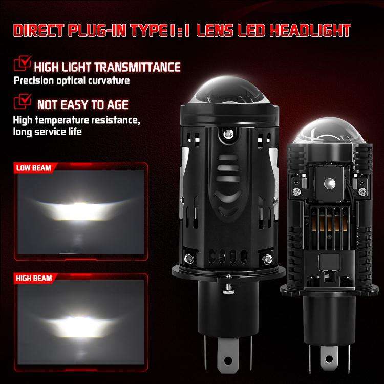 48W High-power LED Spotlight H4 Car Headlight With Solenoid Valve