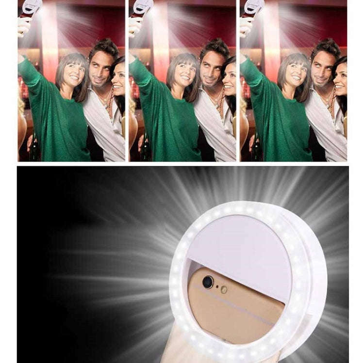 Ring-Shaped Mobile Phone Selfie Fill Light LED Flashlight For Live Photography, White, Black, Pink