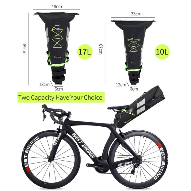 West Biking Bicycle Bag Full Waterproof Reflective Tail Bag Long-Distance Capacity Rear Seat Bag,...