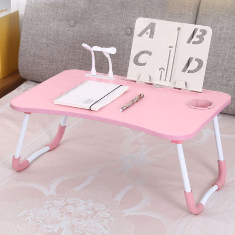USB Folding Computer Desk With Fan & Lamp, Size: 60x40x28cm, Cool Black, Teenage Pink, Sky Blue, ...