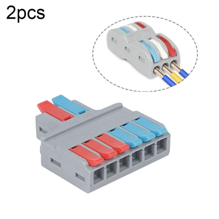 SPL-2 2 In 3 Out Colorful Quick Line Terminal Multi-Function Dismantling Wire Connection Terminal...