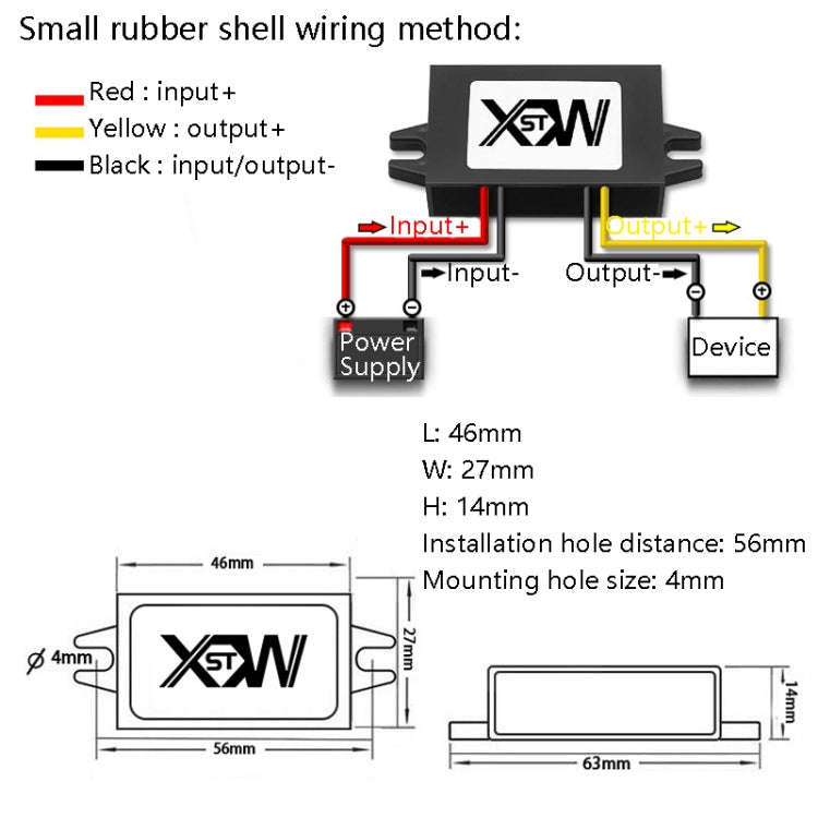XWST DC 12/24V To 5V Converter Step-Down Vehicle Power Module, Specification:, 12V To 5V 1A Small...
