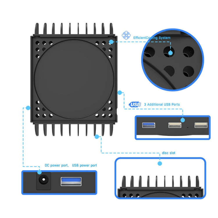 JYS X133 Multi-Function Cooling Base + Game Disc Storage For XBOX Series X Host, JYS X133