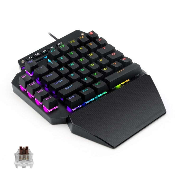 K700 44 Keys RGB Luminous Switchable Axis Gaming One-Handed Keyboard, Cable Length: 1m, Blue Shaf...