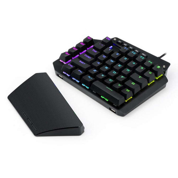K700 44 Keys RGB Luminous Switchable Axis Gaming One-Handed Keyboard, Cable Length: 1m, Blue Shaf...