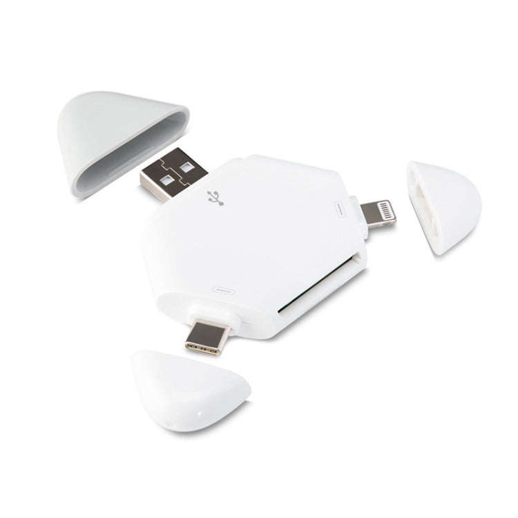 LCOP 5 in 1 Triangle Mobile Phone Computer Card Reader OTG Card Reader, 5 in 1 OTG Card Reader