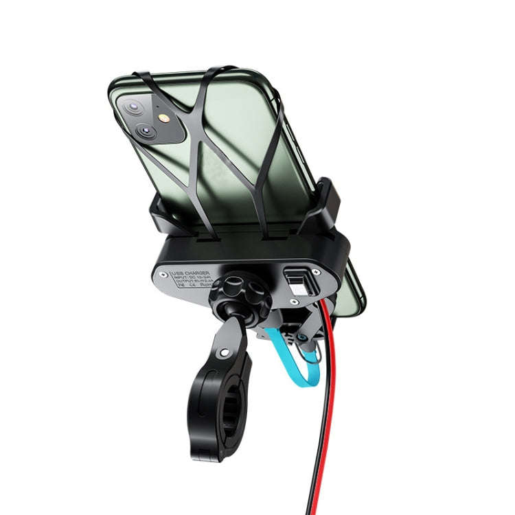 Kewig Motorcycle Electric Car Mobile Phone Navigation Waterproof Bracket, M10 2.4A Charging Versi...