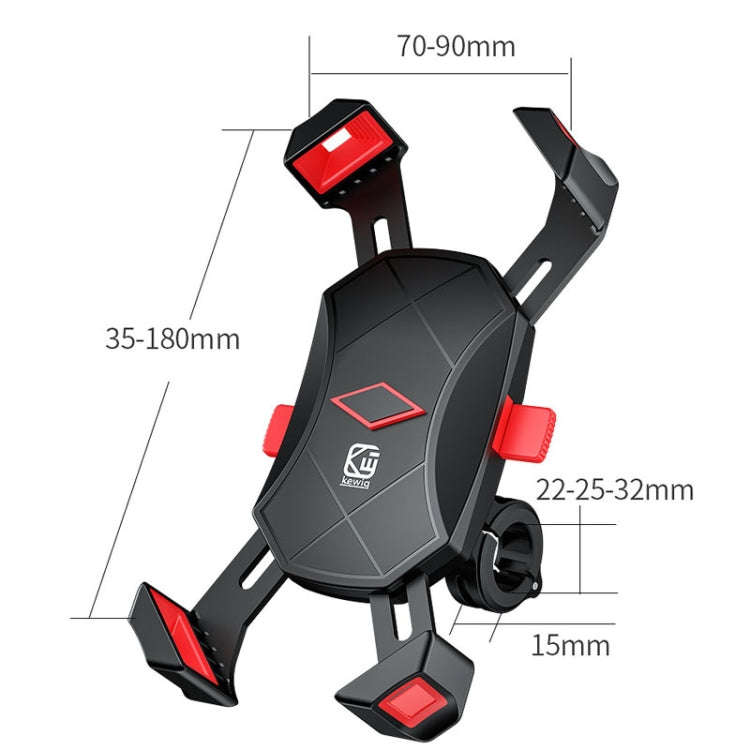 Kewig Reflection To Fall Shockproof Bicycle Bracket Motorcycle Four-Claw Mobile Phone Holder, M113-A