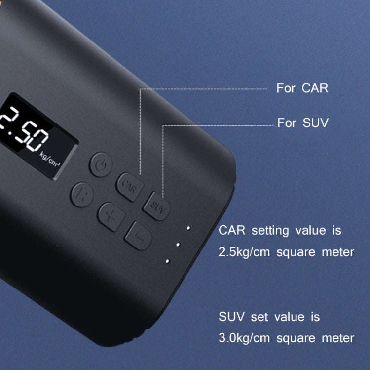 YANTU A31 Car Smart Digital Display Air Pump Electric Portable Tire Pump, Specification, A31 W...