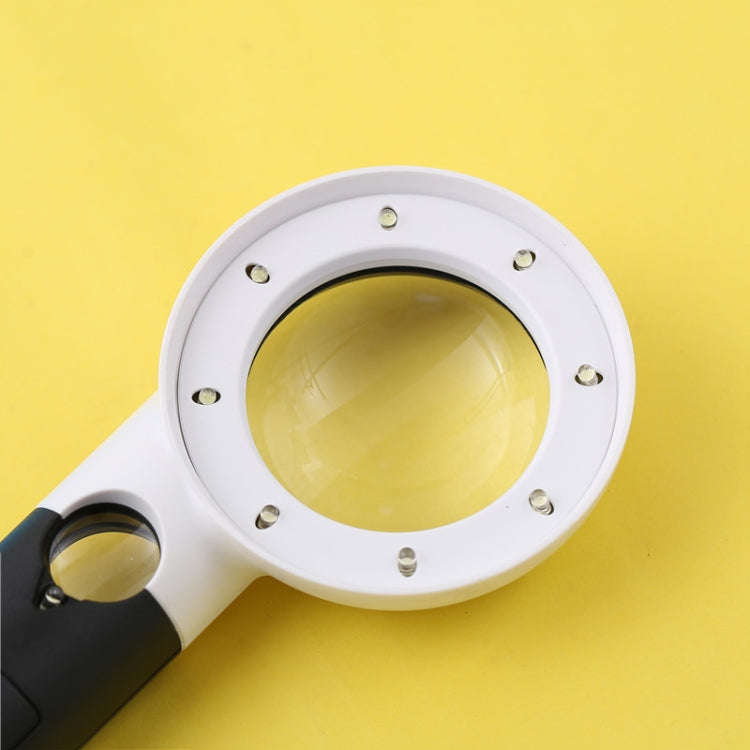 CH55-8L Hand-Held With LED Lamp Magnifier Double Lens 7 Times / 20 Times Portable Magnifying Glas...