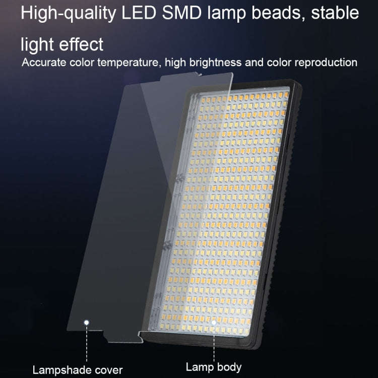 1008 LEDs Stepless Adjustment Live Fill Light Reversible Photography Soft Light, EU Plug, 14 inch