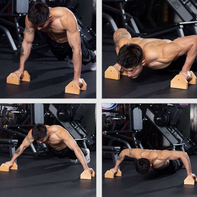1 Pair Push-Ups Bracket Wooden Single Parallel Bars Inverted Frame, 25cm, 30cm, 40cm, 50cm