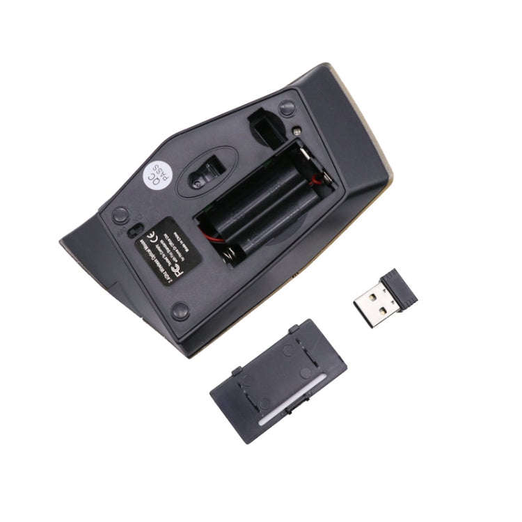 M-189 2.4GHz 6 Keys 2.4G Wireless Cool Game Mouse, Golden, Black