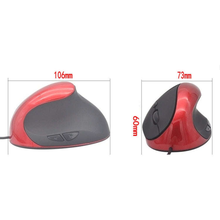 JSY-05 6 Keys Wired Vertical Mouse Ergonomics Brace Optical Mouse, White, Red, Purple, Blue, Blac...