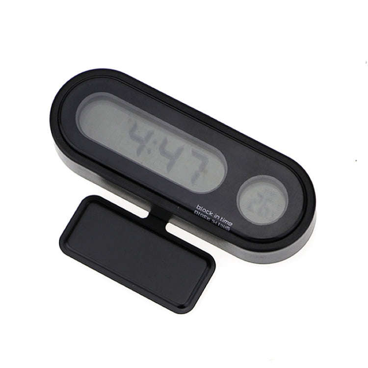 K02 Car Electronic Clock Temperature Meter Night Light LED Temperature Time Meter, 2 in 1 Black B...
