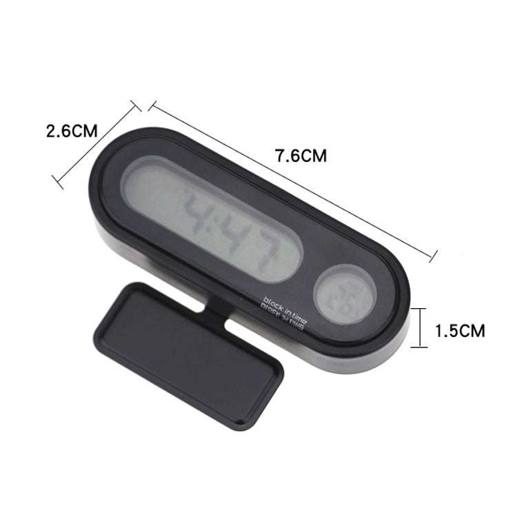 K02 Car Electronic Clock Temperature Meter Night Light LED Temperature Time Meter, 2 in 1 Black B...