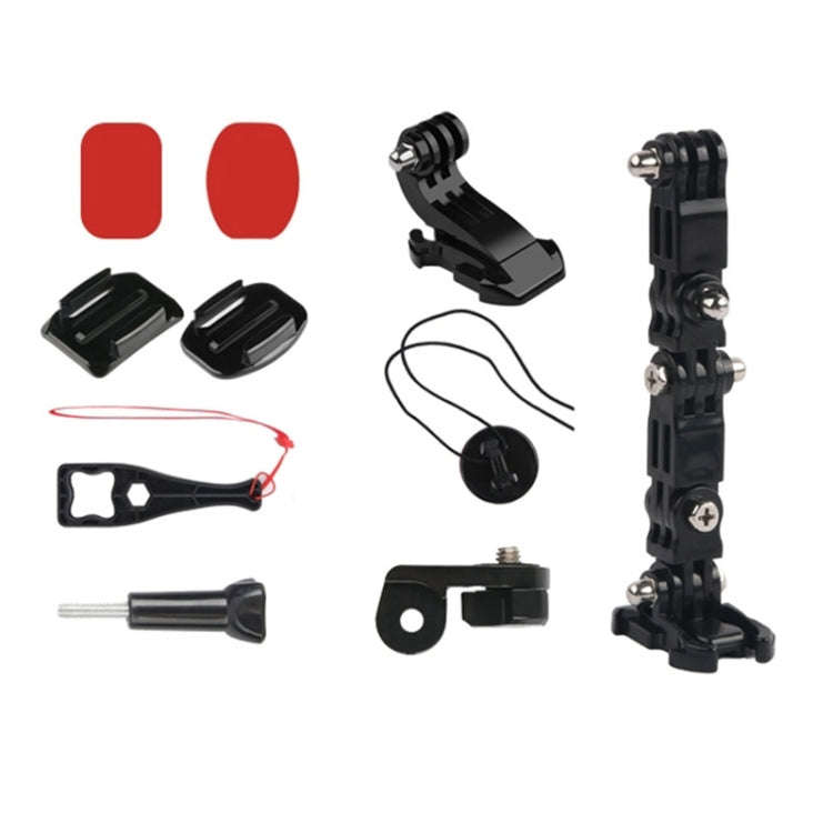 2 Set Cycling Helmet Adhesive Multi-Joint Arm Fixed Mount Set for DJI Osmo Action, GoPro HERO9 Bl...
