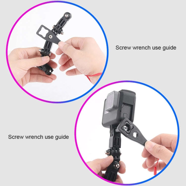 2 Set Cycling Helmet Adhesive Multi-Joint Arm Fixed Mount Set for DJI Osmo Action, GoPro HERO9 Bl...