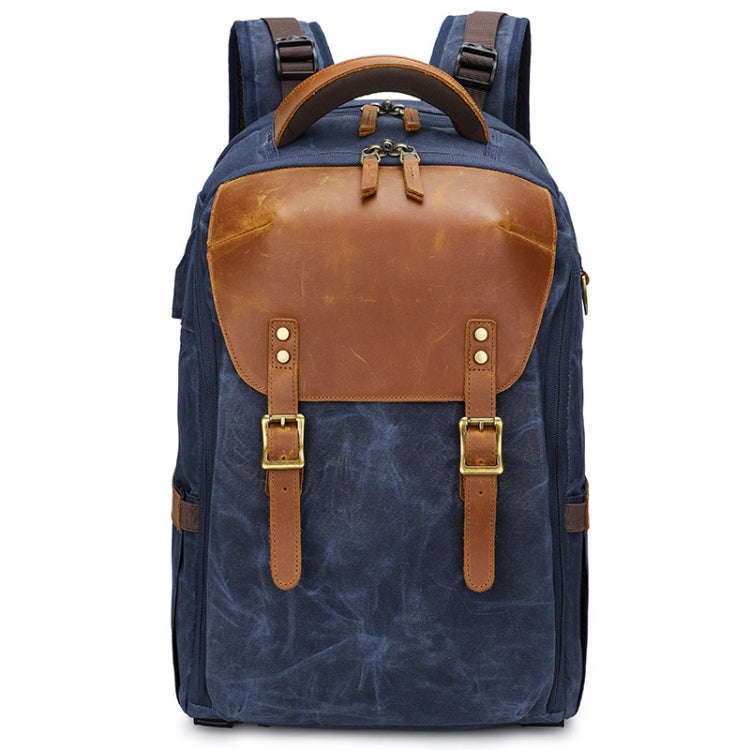 K805 Waterproof Batik Canvas Camera Backpack Outdoor Liner Shoulder Photography Bag, Blue, Khaki,...