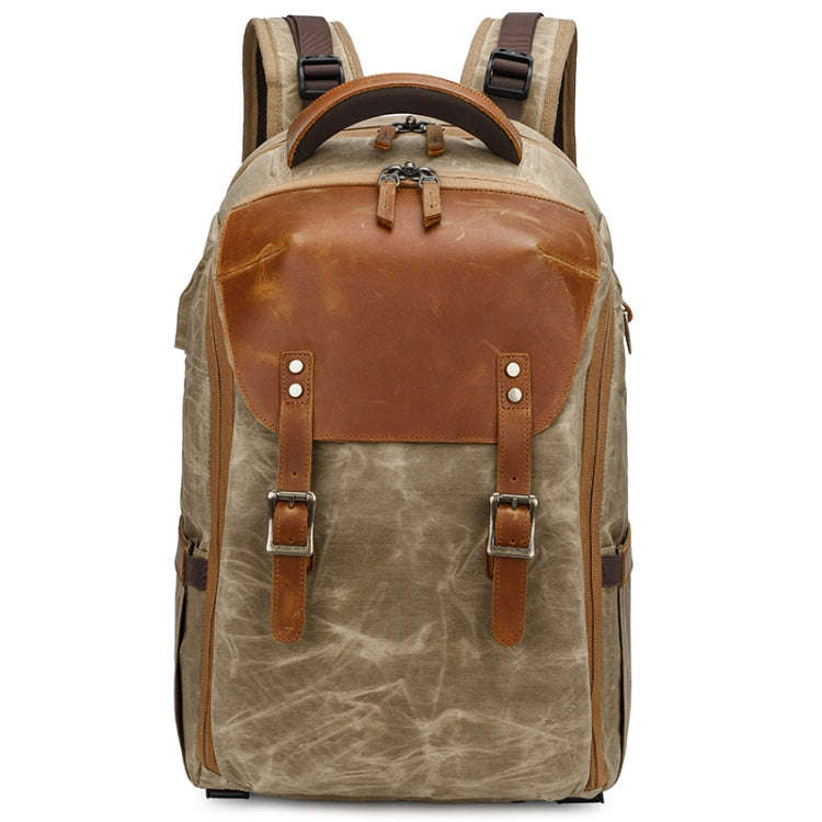 K805 Waterproof Batik Canvas Camera Backpack Outdoor Liner Shoulder Photography Bag, Blue, Khaki,...