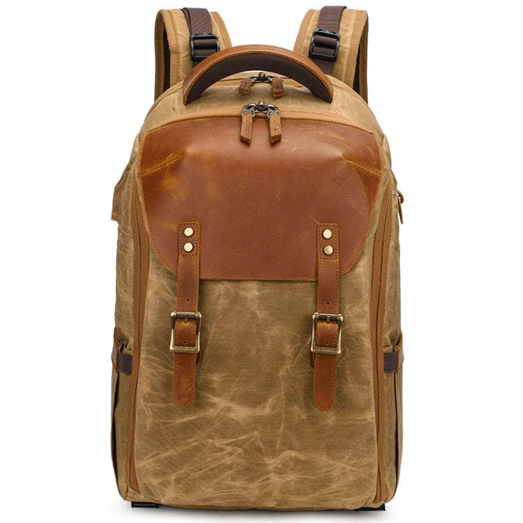 K805 Waterproof Batik Canvas Camera Backpack Outdoor Liner Shoulder Photography Bag, Blue, Khaki,...