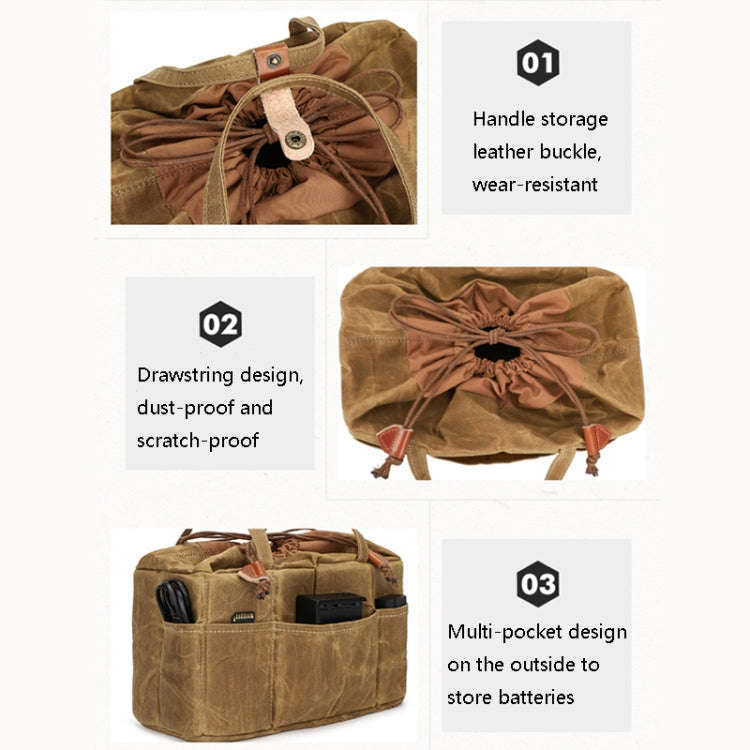K707 Portable SLR Lens Liner Bag Camera Storage Bag, Khaki, Navy Blue