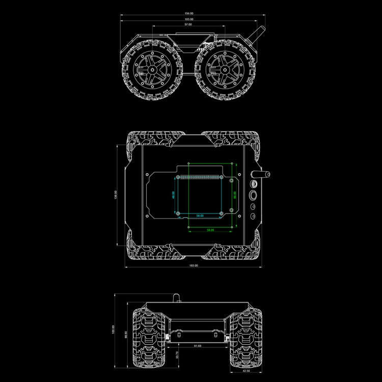 Waveshare WAVE ROVER Flexible Expandable 4WD Mobile Robot Chassis, Onboard ESP32 Module, US Plug,...