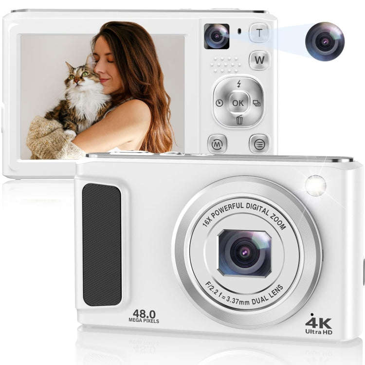 DC308 2.8-Inch 4K HD Front And Rear Dual-Camera 16X Zoom Digital Camera, US Plug, EU Plug, UK Plu...