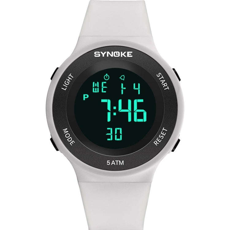 SYNOKE 9199 Student Waterproof Luminous LED Electronic Watch, Black White, Black, White