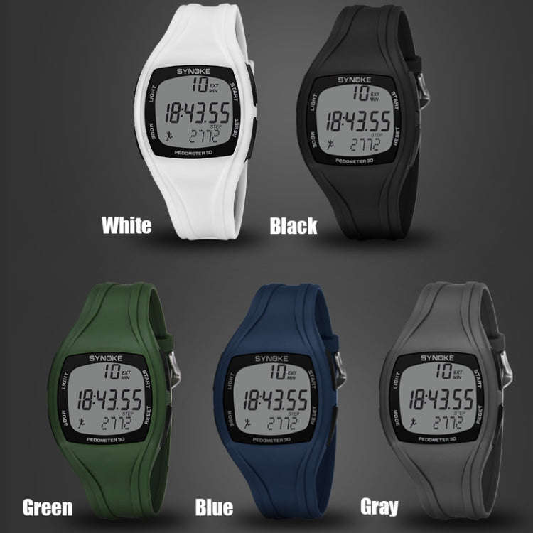 SYNOKE 9105 Multifunctional Sports Time Record Waterproof Pedometer Electronic Watch, Army Green,...