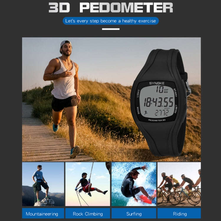 SYNOKE 9105 Multifunctional Sports Time Record Waterproof Pedometer Electronic Watch, Army Green,...