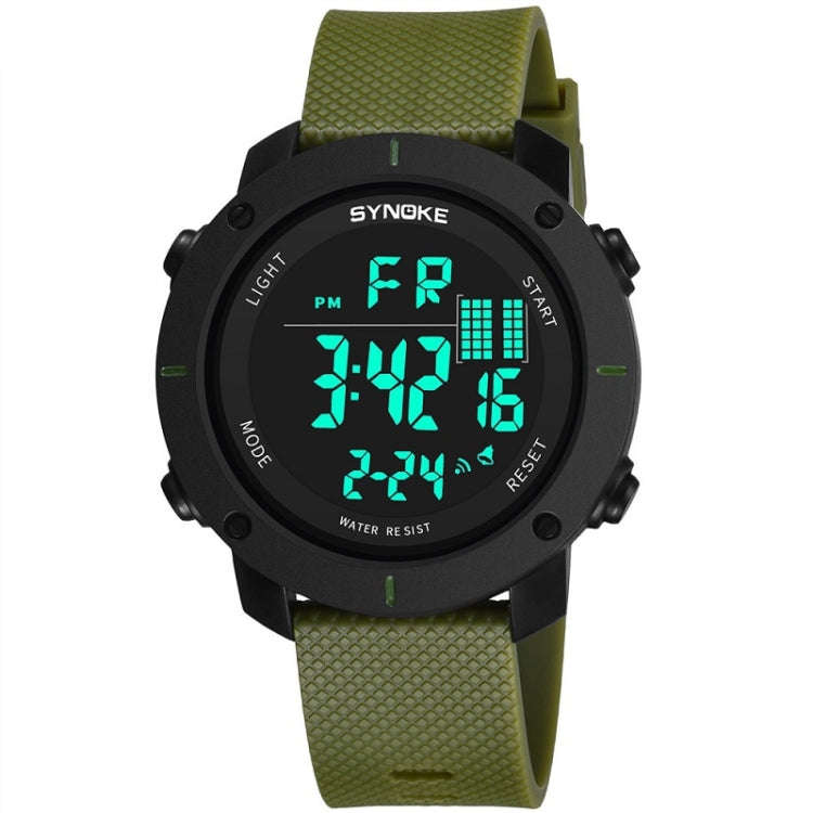SYNOKE 9658 Student Outdoor Multi-Function Waterproof Large Dial Sports Electronic Watch, Black S...
