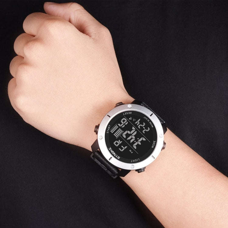 SYNOKE 9658 Student Outdoor Multi-Function Waterproof Large Dial Sports Electronic Watch, Black S...
