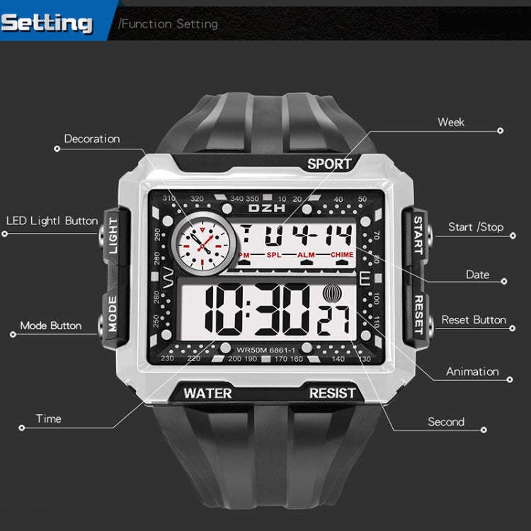 SYNOKE 6861 Outdoor Luminous Waterproof Multi-Function Square Large Screen Display Sports Electro...