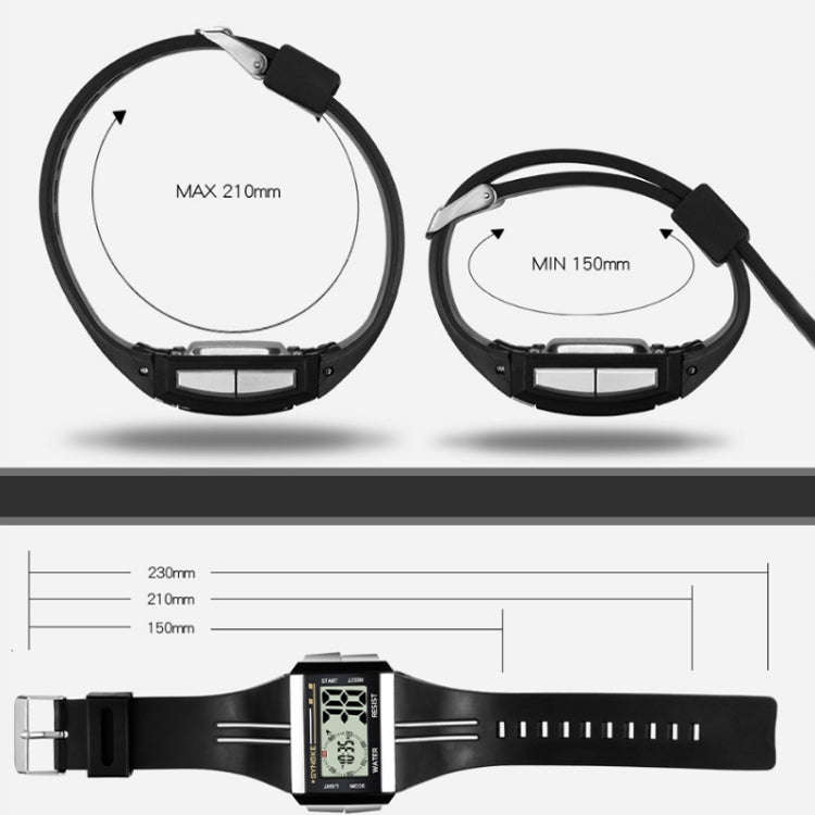 SYNOKE 9222 Men Large Screen Square Multi-Function Waterproof Luminous Electronic Watch, Red, Blu...