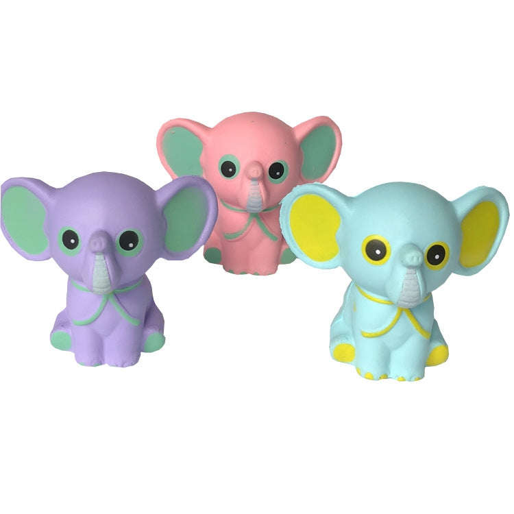 2 PCS Children Slow Rebound Cute Cartoon Elephant Decompression Toy, Pink, Purple, Blue