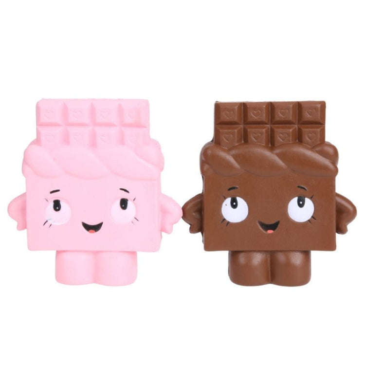 2 PCS TTPU1225 Slow Rebound Cartoon Cute Chocolate Decompression Toy, Pink, Brown