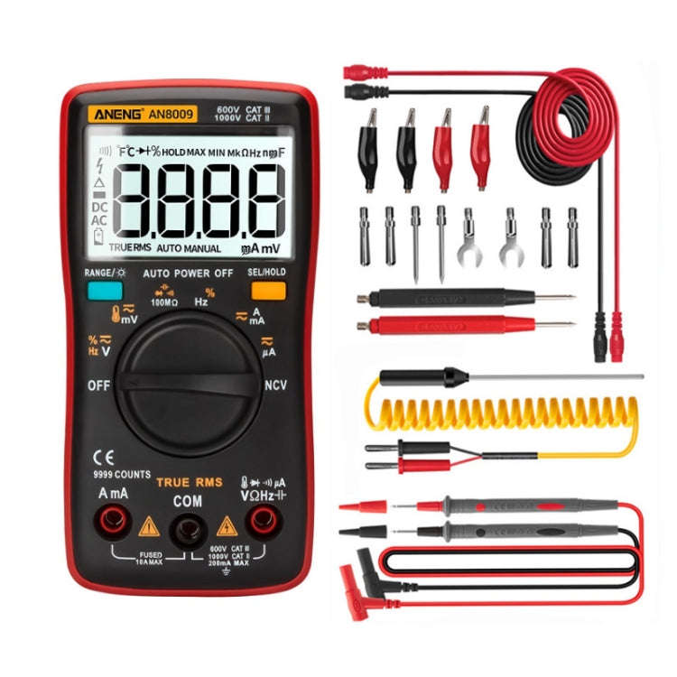 ANENG AN8009 NVC Digital Display Multimeter, Standard, Standard with Cable