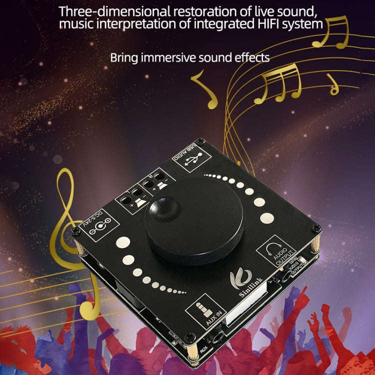Sinilink AP50H HiFi 2.0 Stereo Bluetooth Digital TPA3116D2 Power Amplifier Board, AP50H