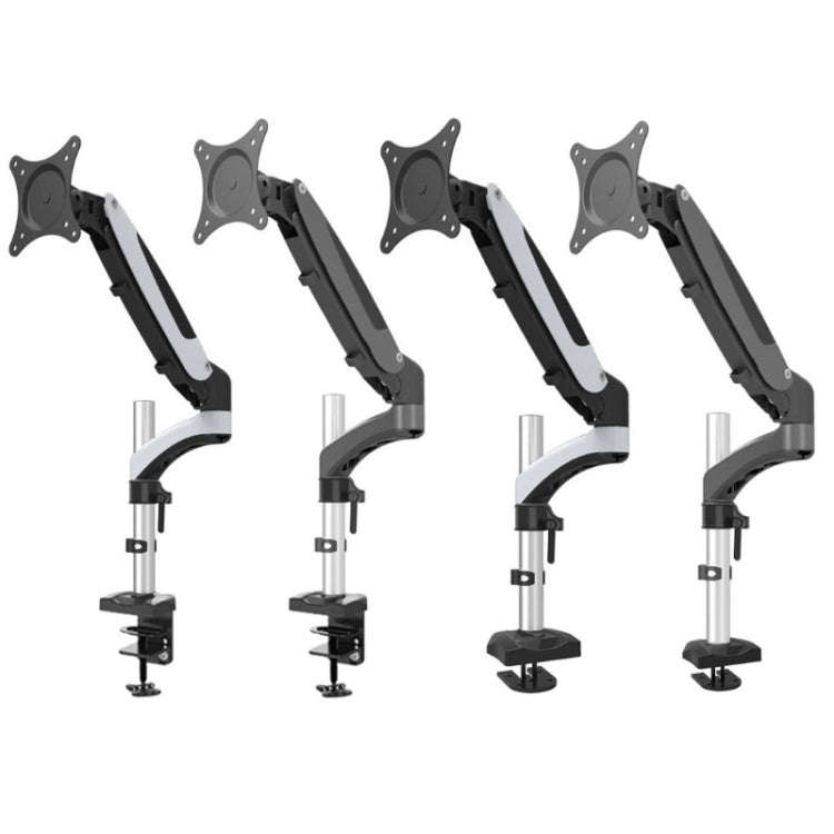 Gibbon Mounts Desktop Lifting Rotating Computer Monitor Stand, Specification, Table Clip White GM...