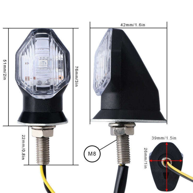 2pcs Motorcycle Steering Lamp Small Shark LED Highlight, MK-100