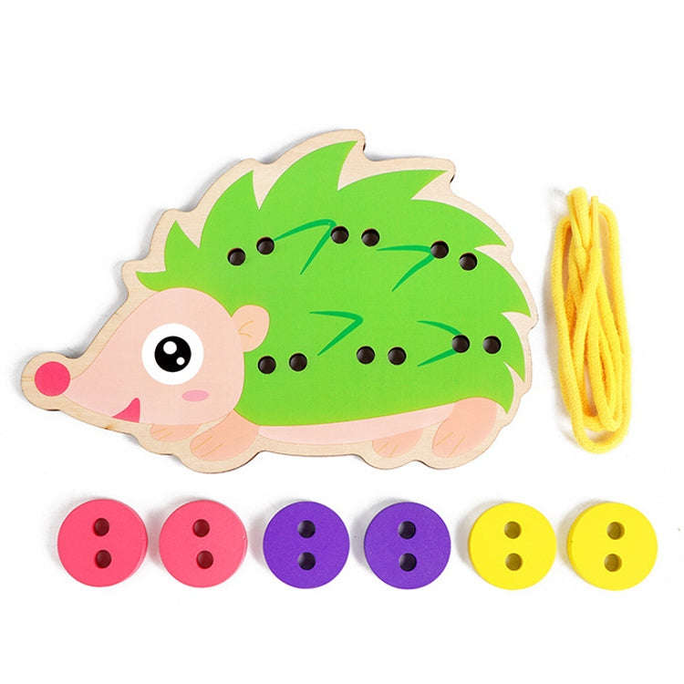 3 PCS Children Puzzle Button Threaded Desk Game Toy, Hedgehog, Skirt