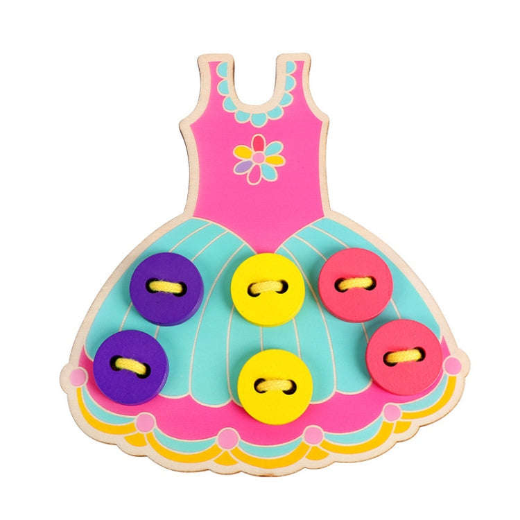 3 PCS Children Puzzle Button Threaded Desk Game Toy, Hedgehog, Skirt
