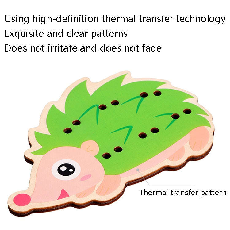 3 PCS Children Puzzle Button Threaded Desk Game Toy, Hedgehog, Skirt